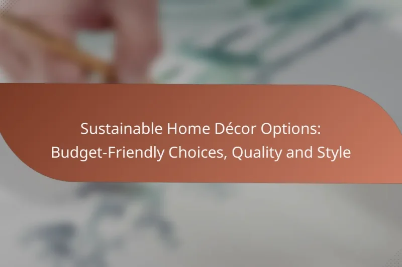 Sustainable Home Décor Options: Budget-Friendly Choices, Quality and Style