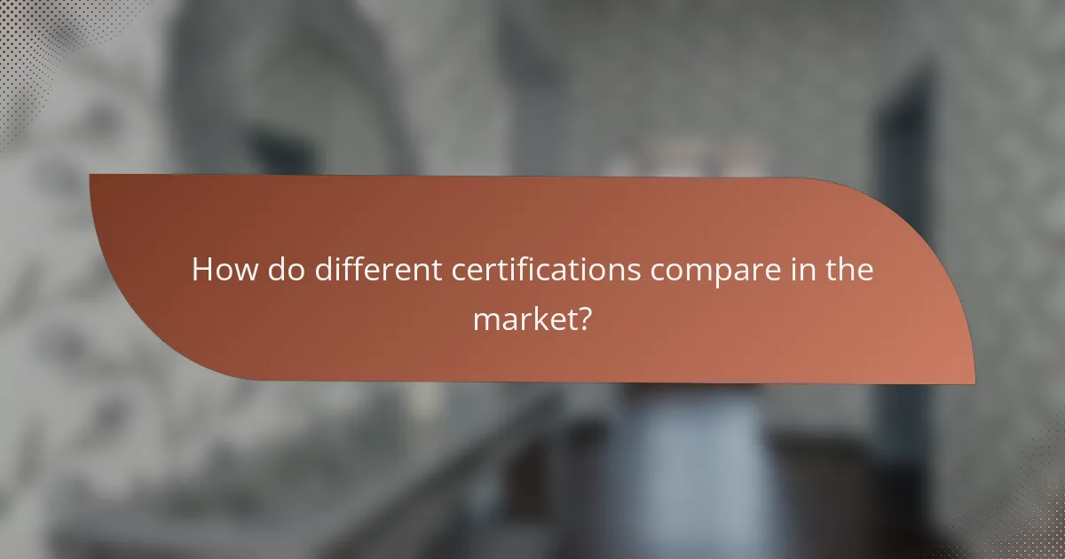 How do different certifications compare in the market?